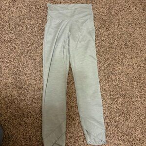 Nike Dri Fit Womens Leggings Small Light Gray Cropped Length Criss Cross Waist